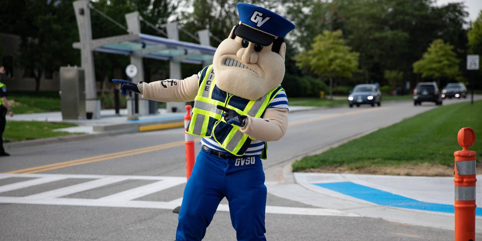 Louie The Laker Directing Move-In Traffic